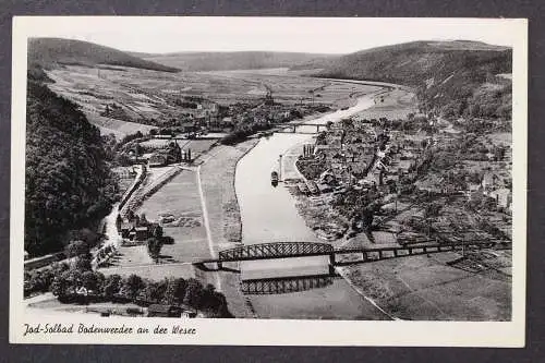 Bodenwerder, Weser, Blick zum Ort, Brücke - 425296