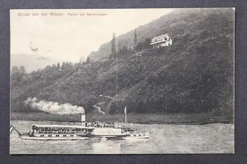 Beverungen, Weser, Partie bei Beverungen, Dampfer - 425294