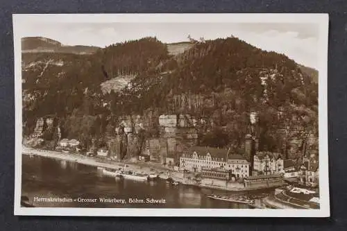 Herrnskretschen, Böhm. Schweiz, Blick zum Ort, Grosser Winterberg - 425347