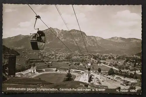 Garmisch-Partenkirchen, Eckbauerbahn gegen Olympiastadion, Ort, Kramer - 425446