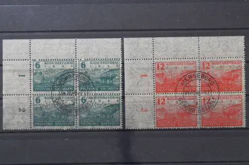 Sowj. Zone, MiNr. 90-91, Viererblock, Ecke links oben, Falschstempel - 215022