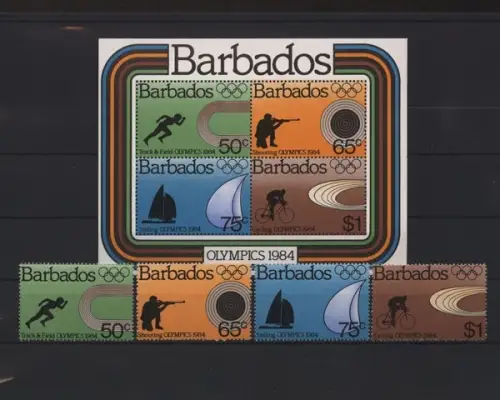 Barbados, MiNr. 600-603 + Block 17, postfrisch - 692193