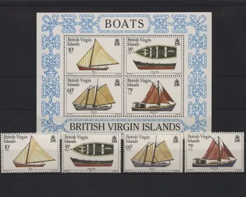 Jungferninseln, MiNr. 490-493 A + Block 22, postfrisch - 692194