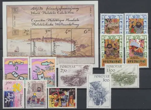 Färöer, MiNr. 130-144, Jahrgang 1986, postfrisch - 690808