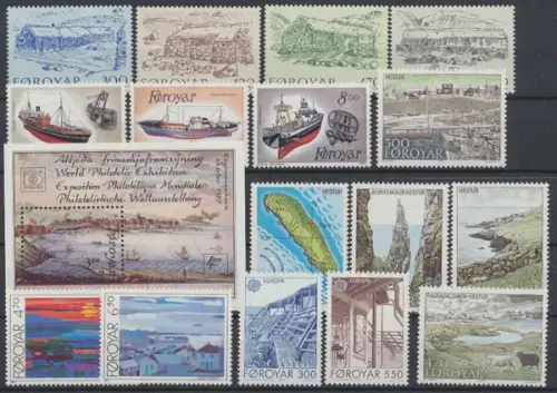 Färöer, MiNr. 145-161, Jahrgang 1987, postfrisch - 690809