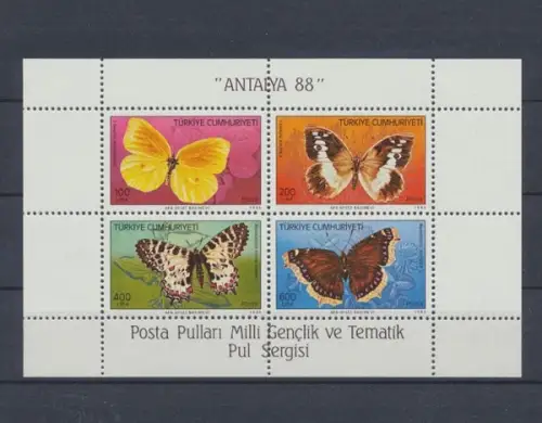 Türkei, Schmetterlinge, MiNr. Block 26, postfrisch - 690089