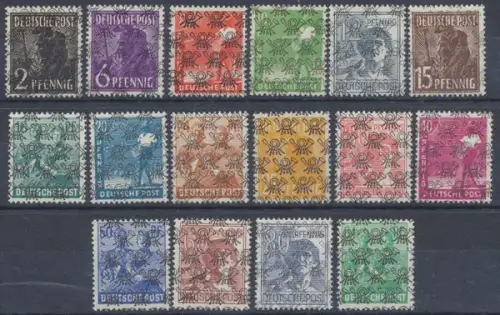 Bizone, MiNr. 36-51 II ohne 49 II, postfrisch - 601516