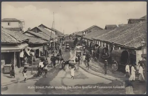 Ceylon, Colombo, Main Street, Pettah showing the Native Quarter of Commerce - 412320