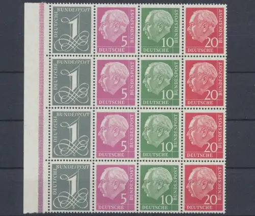 Deutschland (BRD), Michel Nr. W 18 Y II, 4er Bogenteil, postfrisch/MNH - 605010