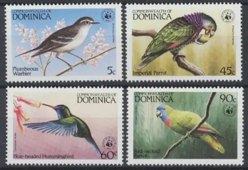 Dominica, Vögel, MiNr. 836-839, postfrisch - 604632