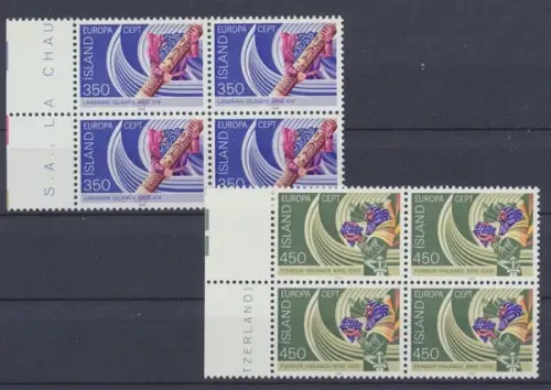 Island, MiNr. 578-579 Viererblock, postfrisch - 63263