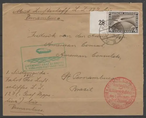 Deutsches Reich, Sieger Nr. 124 Ba, Zeppelinbrief - 590004