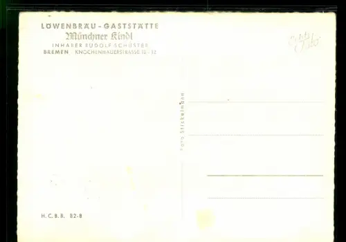 Bremen, Löwenbräu-Gasstätte Münchner Kindl, Inh. Rudolf Schuster - 413074