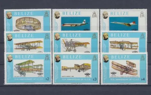 Belize, Flugzeuge, MiNr. 420-428, postfrisch - 691598