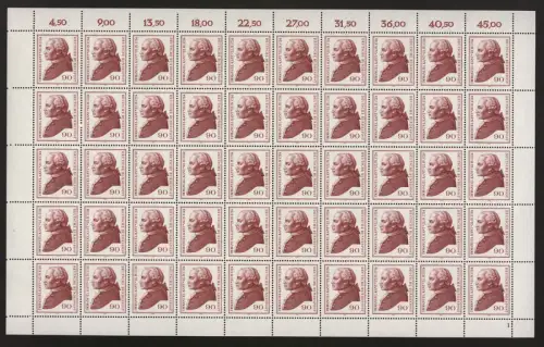 Deutschland (BRD), MiNr. 806, 50er Bogen, FN 1, postfrisch - 607369M