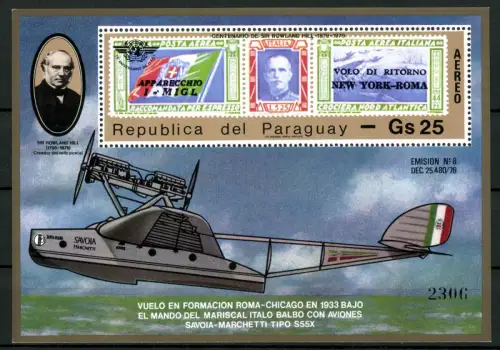 Paraguay, Flugzeuge, MiNr. Block 337, postfrisch - 691423