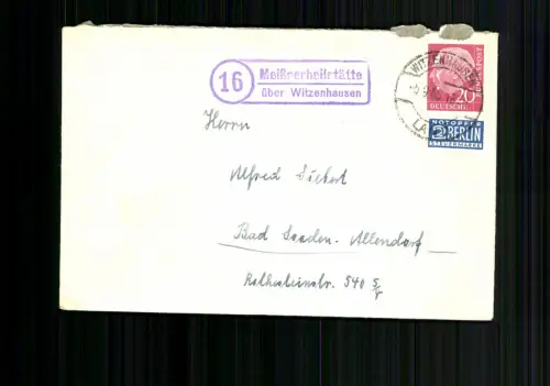 Meißnerheilstätte über Witzenhausen, Landpoststempel auf Brief - 510011