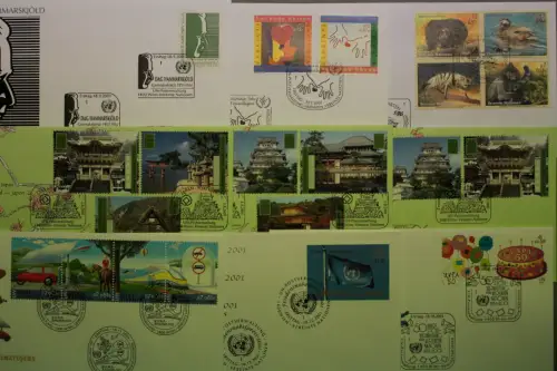 UNO - Wien, 9 UNPA-Ersttagsbriefe aus dem Jahr 2001 - 610555
