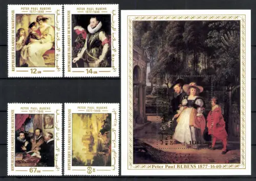 Mauretanien, MiNr. 590-593 + Block 20, postfrisch - 612929