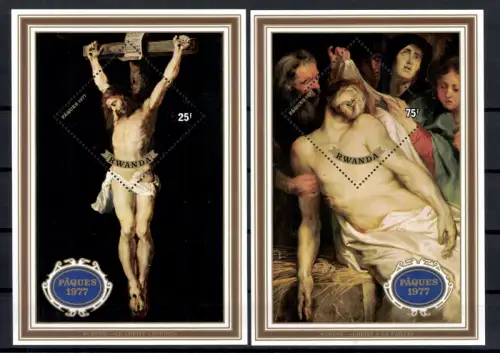 Ruanda, Gemälde, MiNr. Block 74 + 75, postfrisch - 612935