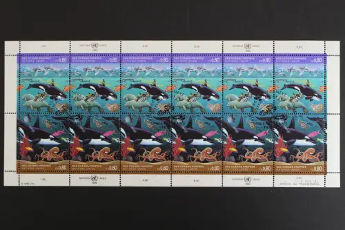 UNO Genf, Fische / Meerestiere, MiNr. 213-214 ZD Bogen, ESST - 613843M