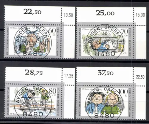 Deutschland (BRD), MiNr. 1455-1458, Ecken re. oben, Kbwz, Vs Weiden - 612608