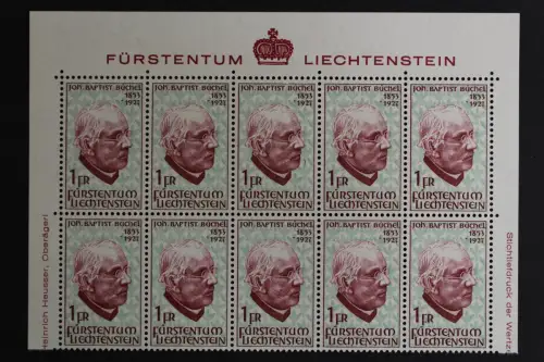 Liechtenstein, MiNr. 480, 10er Bogenteil, postfrisch - 621588