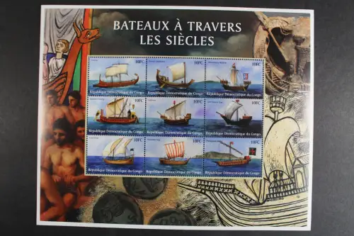 Kongo-Kinshasa, Schiffe, MiNr. 1600-1608, Kleinbogen, postfrisch - 629017M