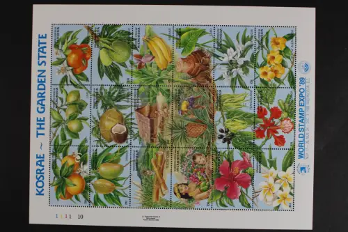 Mikronesien, MiNr. 154-171, ZD-Bogen, Blüten, Früchte, postfrisch - 633090