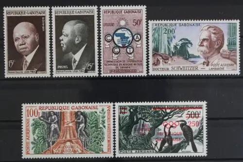 Gabun, MiNr. 151-156, Jahrgang 1959 + 1960, postfrisch - 634965