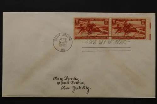 USA, MiNr. 490, waag. Paar, rechter Rand, FDC - 639819
