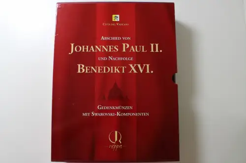Holzkassette "Abschied Johannes Paul II / Benedikt XVI - 901122