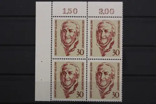 Deutschland, MiNr. 611, Viererblock, Ecke links oben, postfrisch - 640664