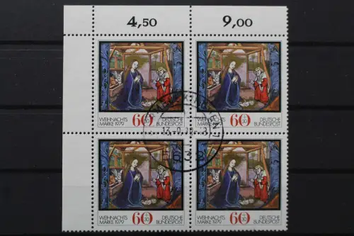 Deutschland, MiNr. 1032, 4er Block, Ecke links oben, gestempelt - 650438