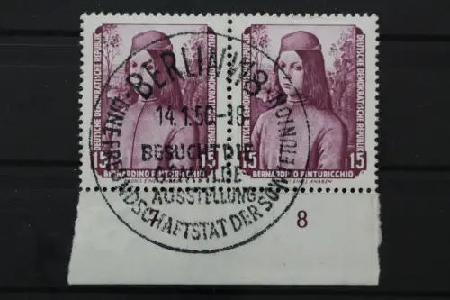 DDR, MiNr. 506, waag. Paar, Unterrand, gestempelt - 653211