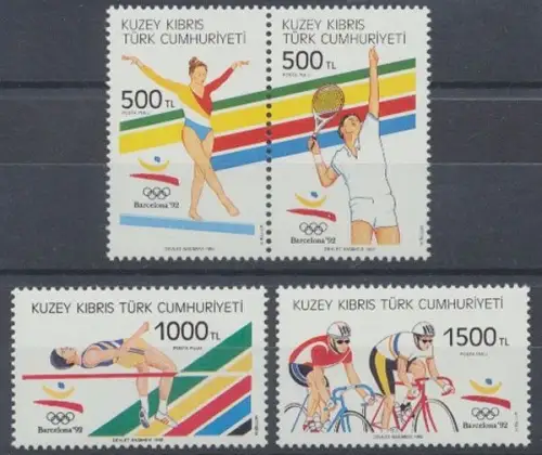 Türkisch-Zypern, MiNr. 336-339 Zd, postfrisch - 694663