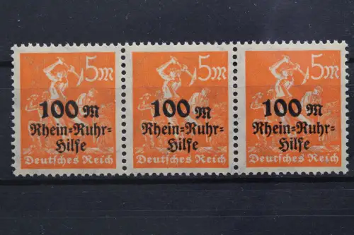 Deutsches Reich, MiNr. 258 PLF IX, 3er Streifen, postfrisch, BPP Signatur - 658616