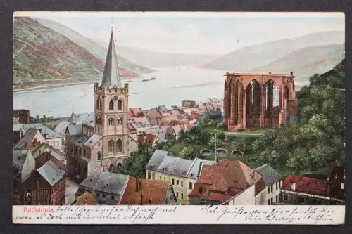 Bacharach am Rhein, Block vom Ort auf den Rhein - 422678