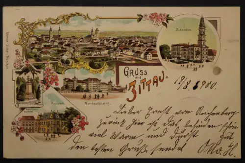 Zittau, Total-Ansicht, Mankaukaserne, Postamt - 422755