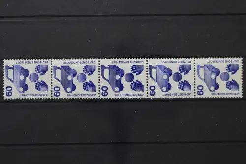Deutschland, MiNr. 701 R Fünferstreifen mit ungerader ZN, postfrisch - 206294