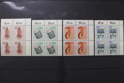 Berlin, MiNr. 459-462 Viererblöcke Ecke rechts oben, postfrisch - 207250