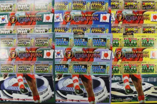 Liberia, 6 Kleinbögen Fußball WM 2002, postfrisch - 213955M