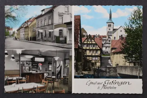 Eutingen, Teilansicht, Kirche, Gasthaus zur Krone Bes. R. Bürkle - 424870