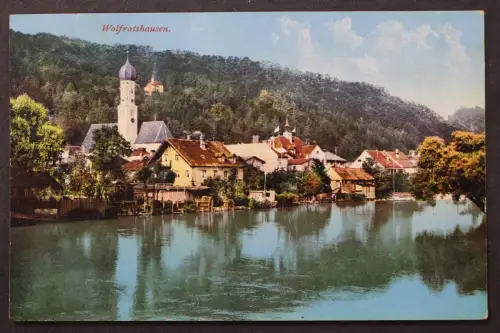 Wolfratshausen, Blick zum Ort, Kirche - 425066