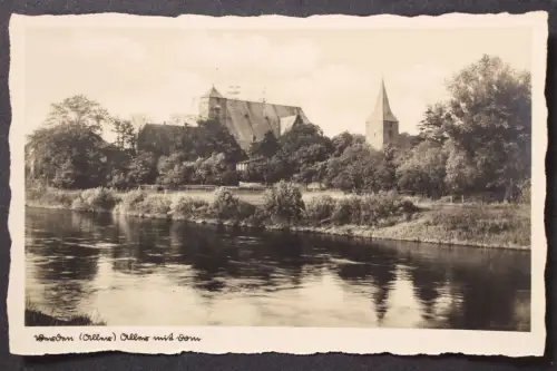 Verden, Aller, Blick zum Dom - 425107