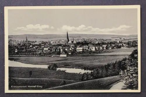 Hennef-Sieg, Blick zum Ort, Kirche - 425345