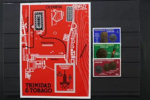 Trinidad u. Tobago, MiNr. 416-418 + Block 31, postfrisch - 215953