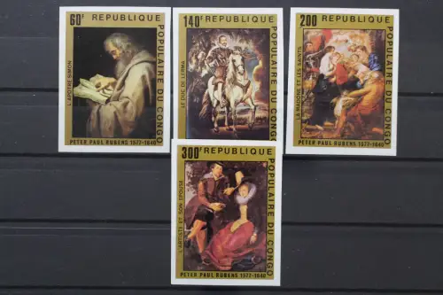 Kongo-Brazzaville, MiNr. 606-609 B, ungezähnt, postfrisch - 217918