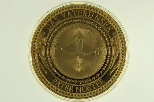 Gott Vater im Himmel, Cu mit Farbapplikation, polierte Platte - 801170