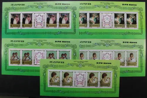 Korea Nord, MiNr. 2276-2280 Kleinbögen, postfrisch - 663255M